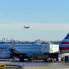 An American Airlines jet sits at a gate at O'Hare International Airport in Chicago.