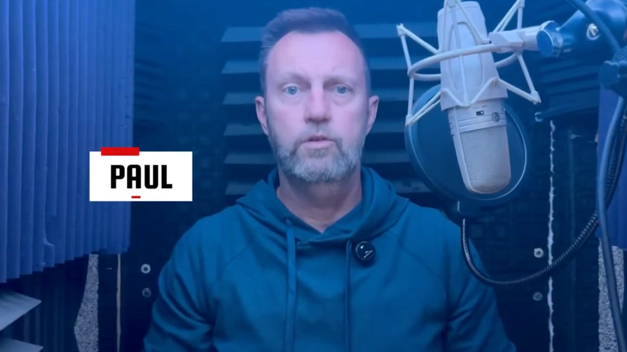 A man with a microphone.