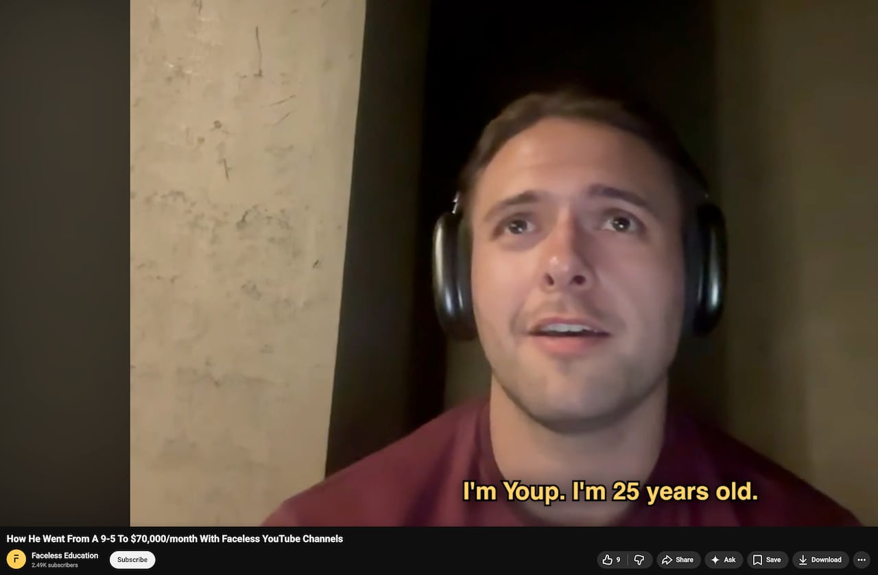 A man in a YouTube video.