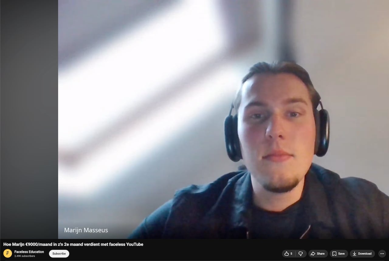 A man in a YouTube video.