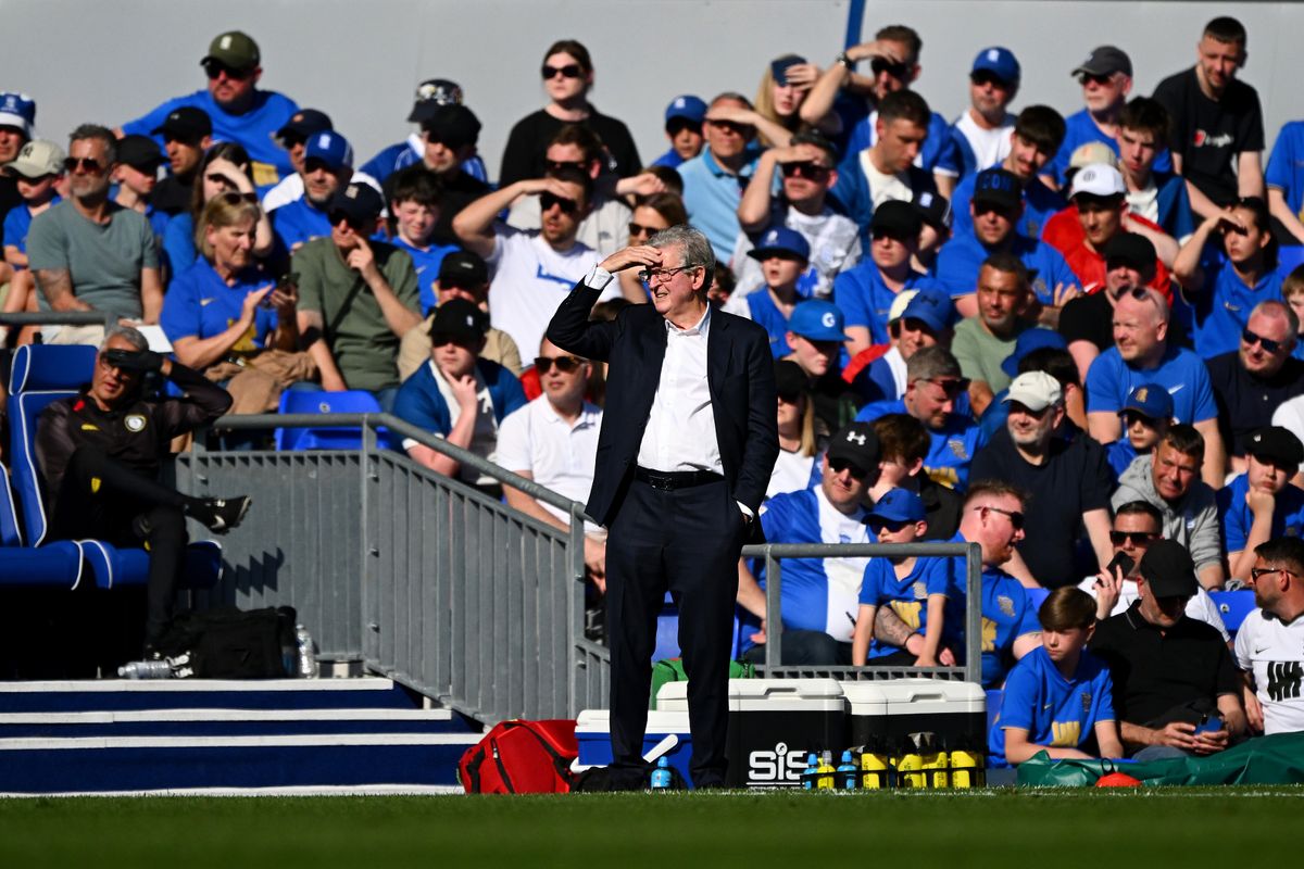 Roy Hodgson in the sunshine on the sidelines at Birmingham.