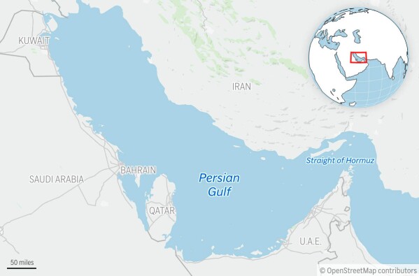 This is a locator map for the Persian Gulf and its surrounding countries. (AP Photo)