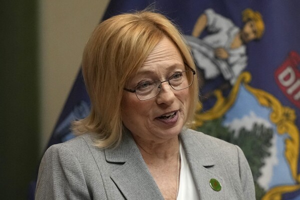 Maine Gov. Janet Mills delivers her State of the Budget address on Feb. 14, 2023, at the State House in Augusta, Maine. (AP Photo/Robert F. Bukaty, File)
