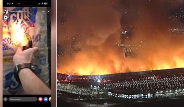 New video of toilet paper being set on fire being reviewed as part of investigation into Southern California warehouse fire