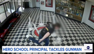 Video shows moment Oklahoma high school principal tackled gunman before being shot
