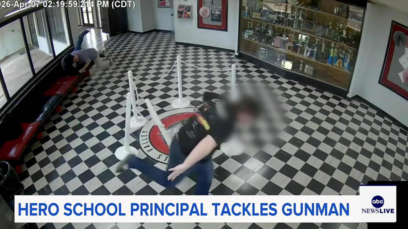Video shows moment Oklahoma high school principal tackled gunman before being shot