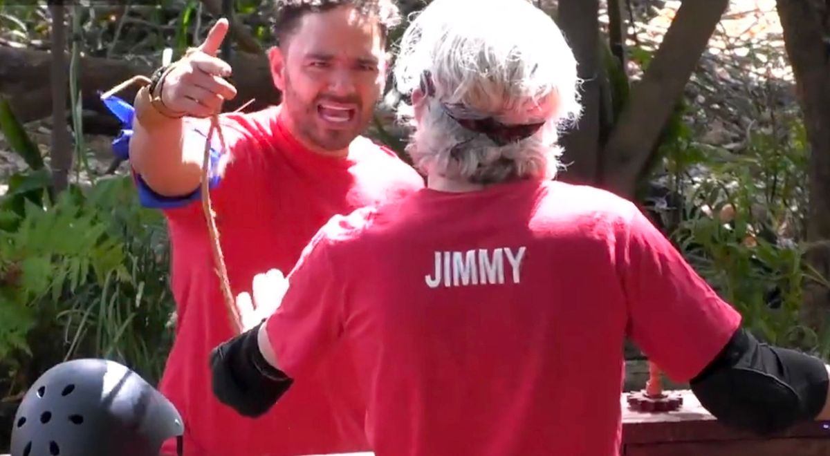Adam Thomas and Jimmy Bullard during a row on I'm A Celebrity... Sotuh Africa