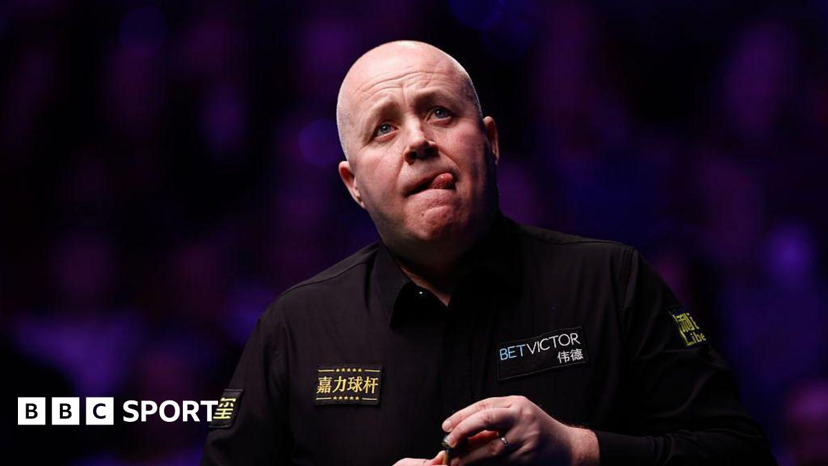 John Higgins in action at the Welsh Open