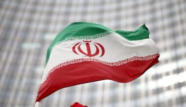 FILE PHOTO: Iranian flag flies in front of the UN office building in Vienna
