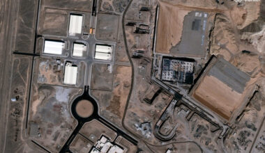 A satellite image shows a historical view of the Natanz Nuclear Facility under construction