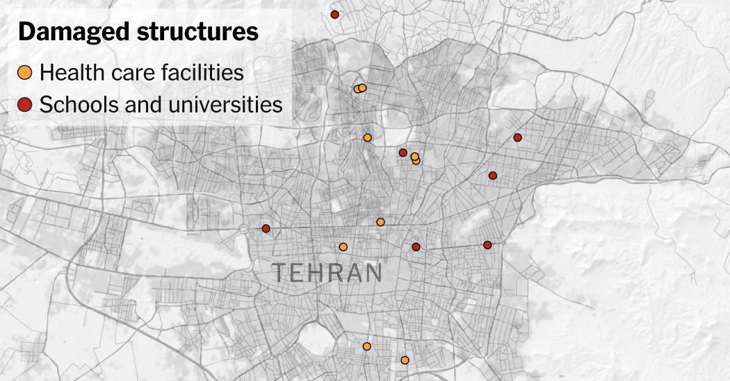 How the U.S.-Israeli Strikes on Iran Have Damaged Schools and Hospitals