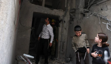 Aftermath of Iranian missile barrages in central Israel