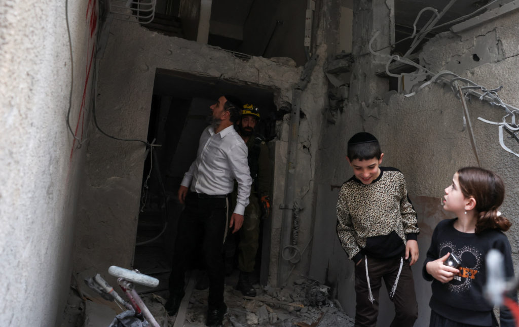 Aftermath of Iranian missile barrages in central Israel