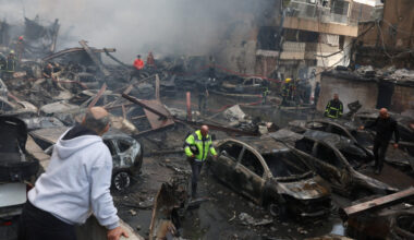 Site of an Israeli strike in Beirut