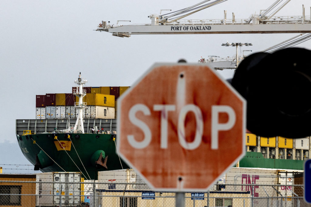 FILE PHOTO: Shipping containers at the port of Oakland , California