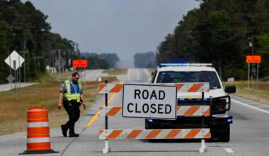 Wildfire burns in Brantley County, Georgia