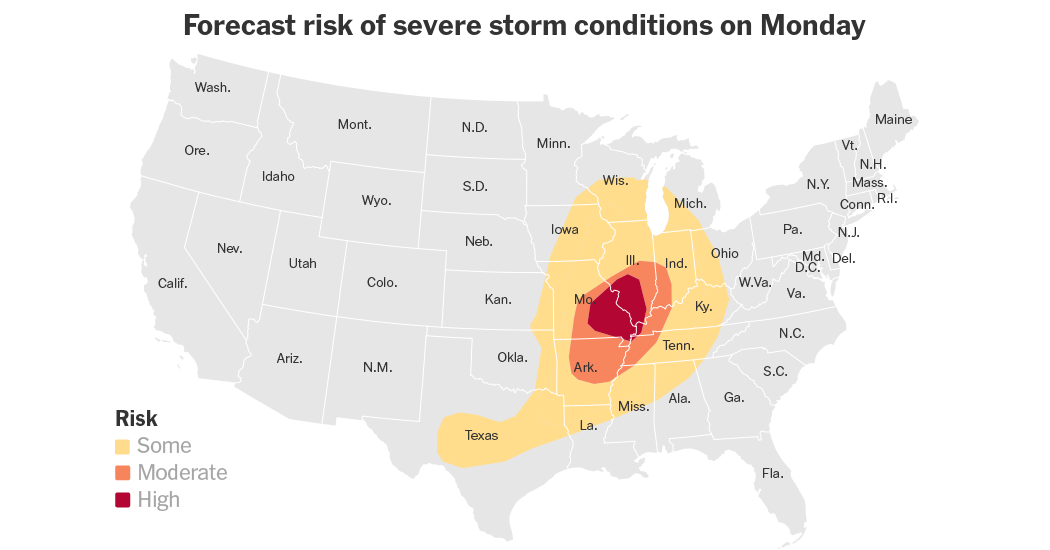 Missouri and Illinois Face Severe Storms and Tornado Threat