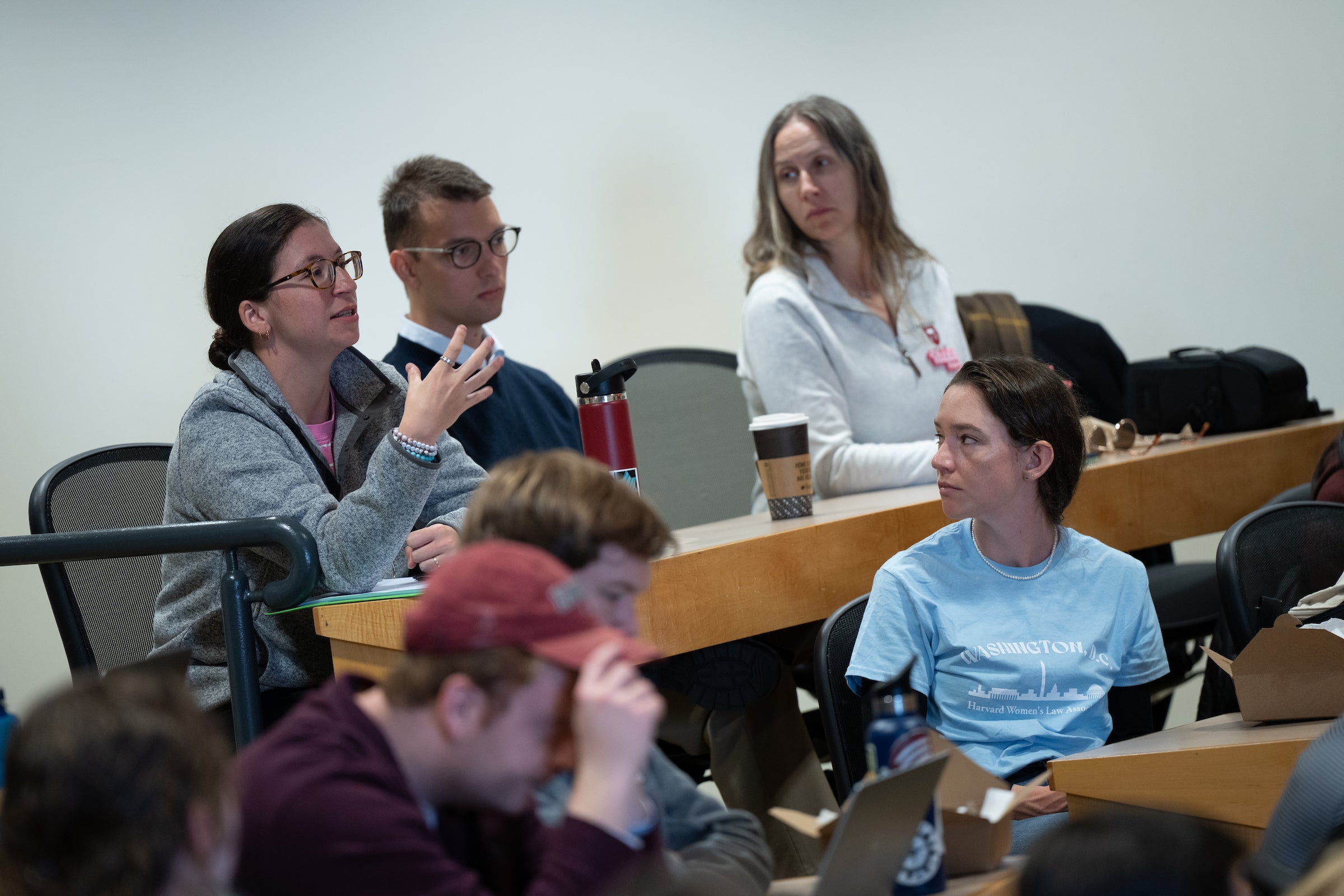 A student asking a question.