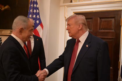 Trump and Netanyahu in the White House in February. Credit: Avi Ohayon/GPO Trump and Netanyahu in the White House in February.