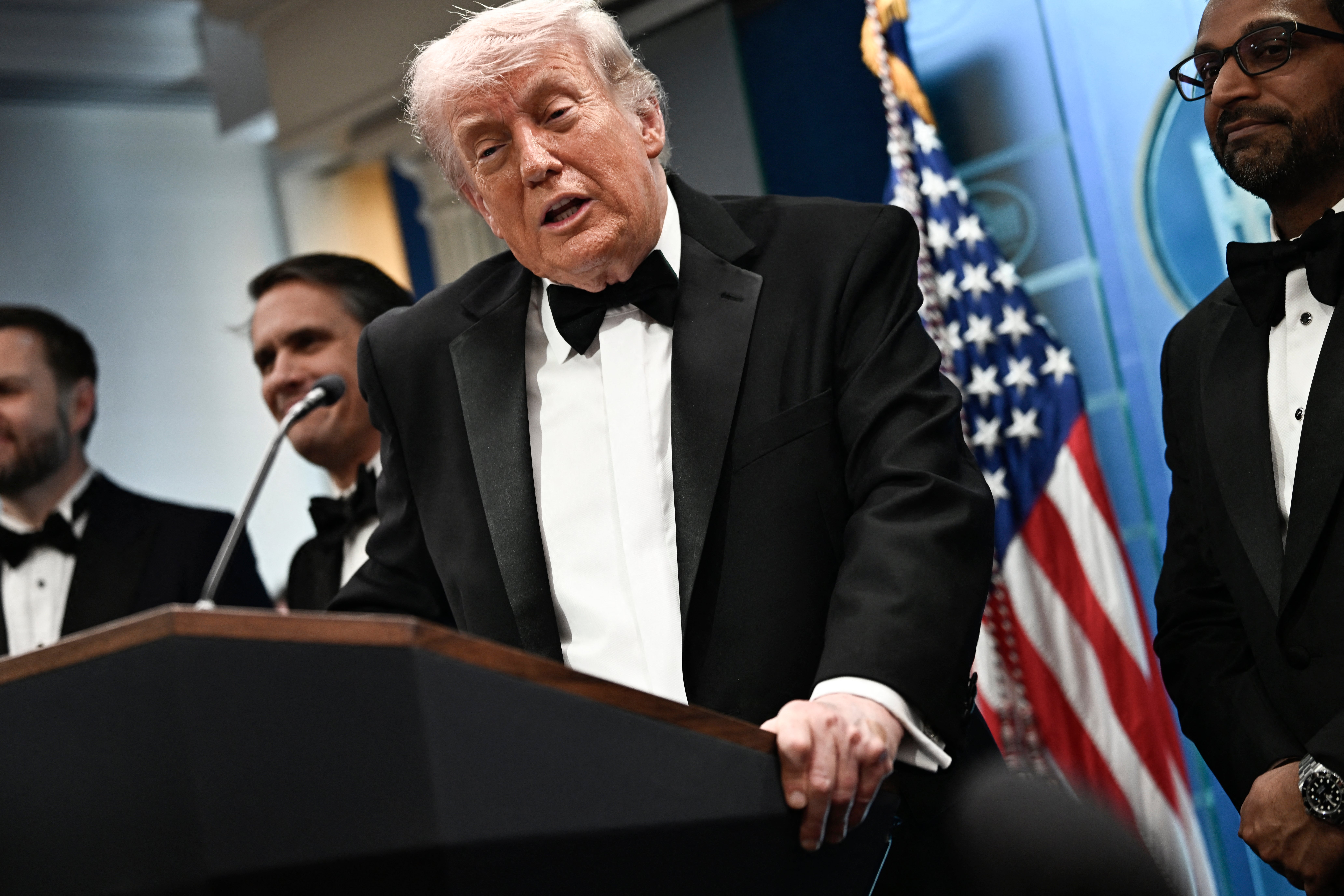 Trump, pictured at the dinner on 25 April, said he was likely the target of the attack
