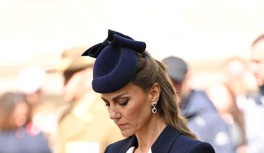 The Princess of Wales wears rarely seen tanzanite necklace for Anzac Day memorial service in London