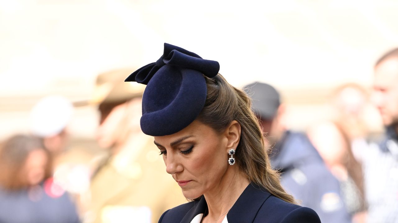 The Princess of Wales wears rarely seen tanzanite necklace for Anzac Day memorial service in London