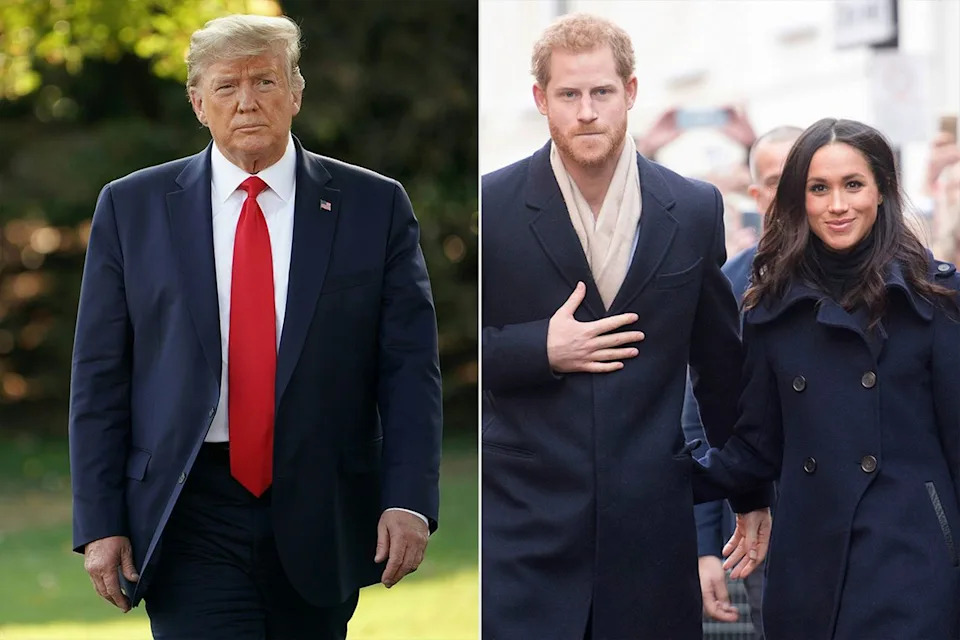 Donald Trump; Prince Harry and Meghan MarkleCredit: getty images (2)