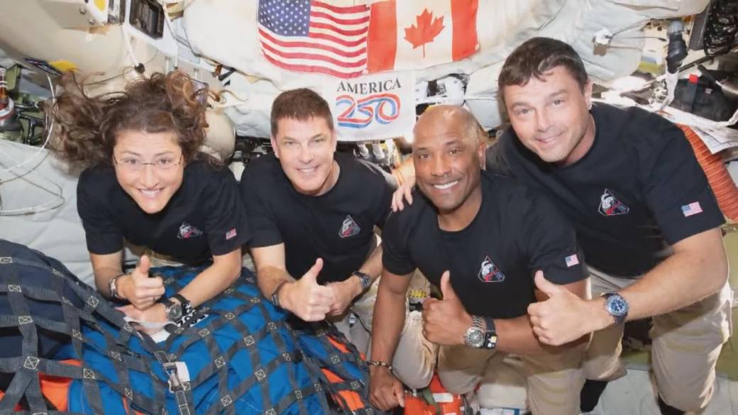 Click to play video: '‘Your hearts lifted our hearts’: Artemis II crew still over the moon after historic lunar mission'