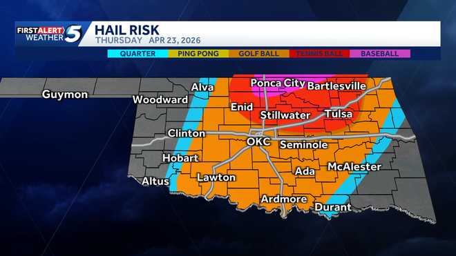 Oklahoma Hail Risk April 23, 2026