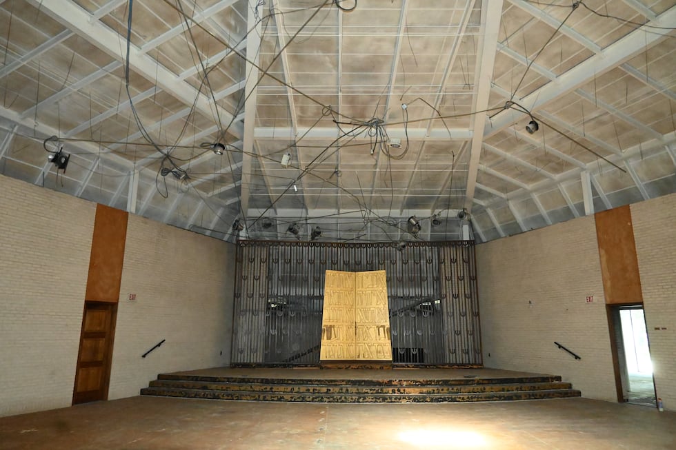 Much the Beth Israel sanctuary was gutted following an arson attack in January, with the...