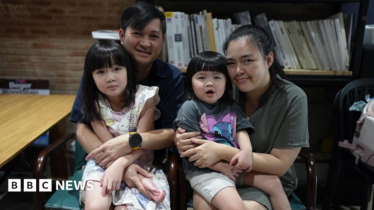 Thirayut Wongsantisuk with his wife and two daughters at their residence in Mueang district, Chiang Mai