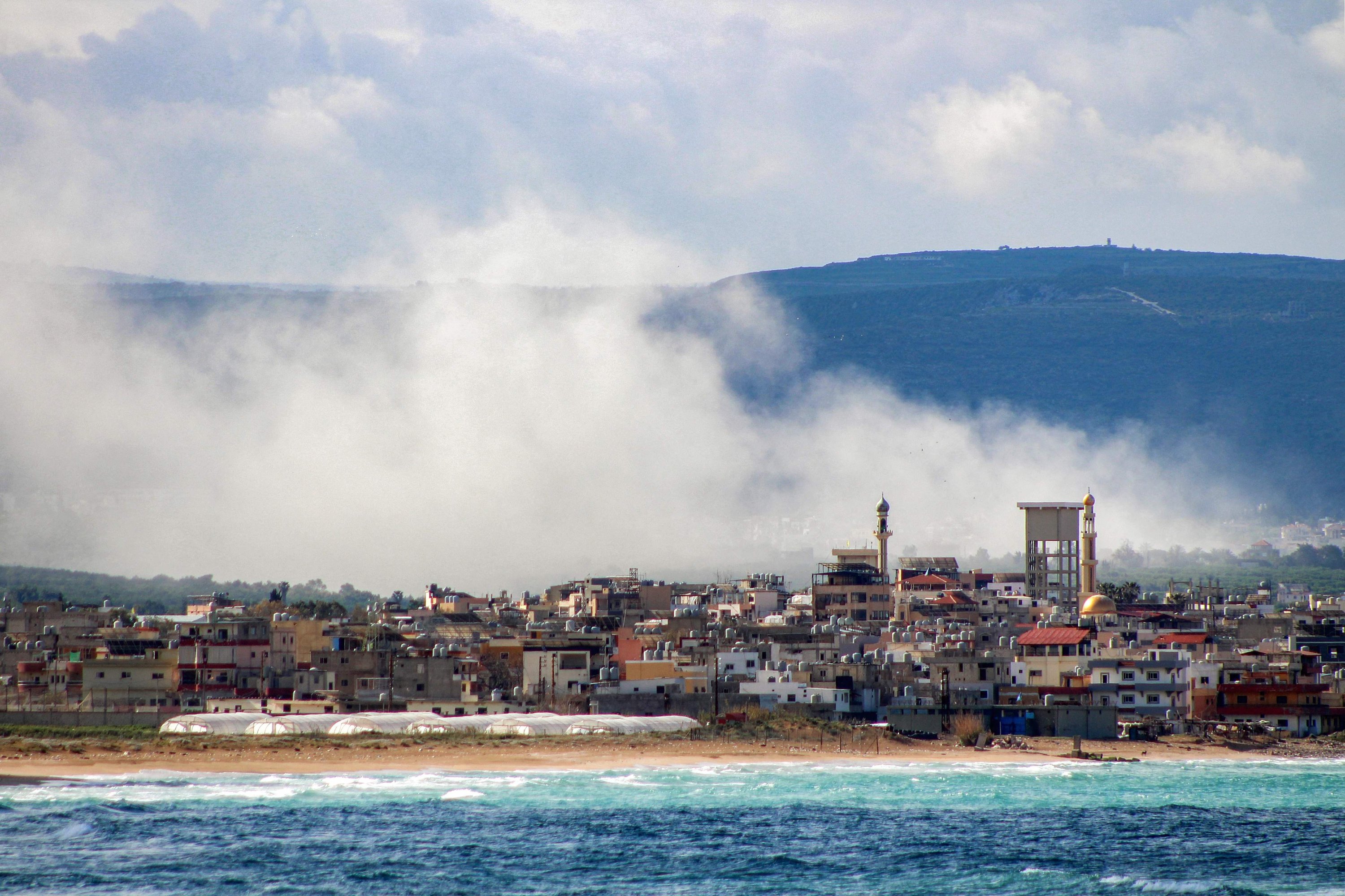 Smoke rises following Israeli bombardment on the village of Qlaile, nearby Tyre, southern Lebanon, April 7, 2026. (AFP Photo)