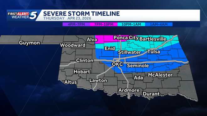 oklahoma severe storm risk april 23, 2026