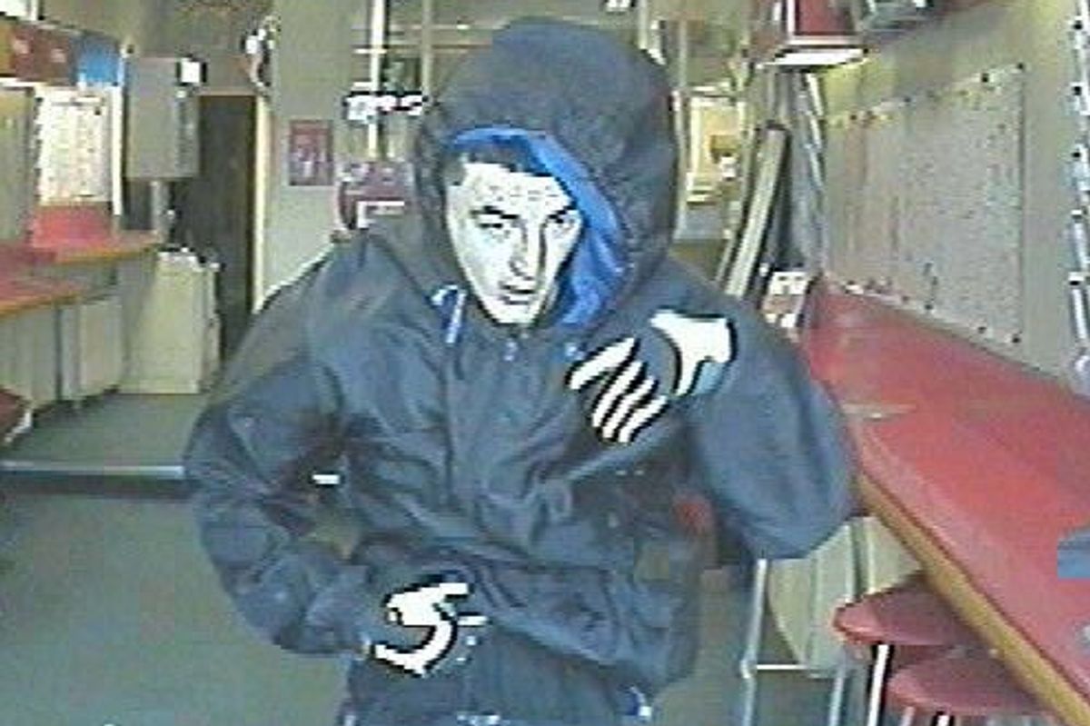 CCTV footage showing Ian Mason robbing Ladbrokes in Tuebrook