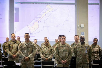 U.S. troops at the Civil-Military Coordination Center (CMCC) in the southern Israeli city of Kiryat Gat, in October.
