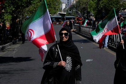 A rally honoring Iran's slain supreme leader, Ayatollah Ali Khamenei, in Tehran, Thursday.