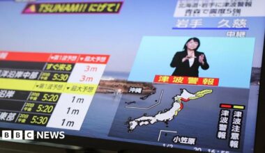 Earthquake off Japanese coast prompts tsunami warning for country's north-east - follow live