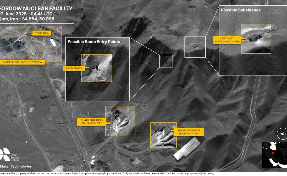 First images of missile impact at Fordow First images of missile impact at Fordow