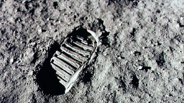 An Apollo 11 astronaut's footprint in the lunar soil. Neil Armstrong made history on 20 July 1969 by leaving the first human footprint on the surface of the Moon. Several Apollo missions went to the Moon after that, but the last was in 1972