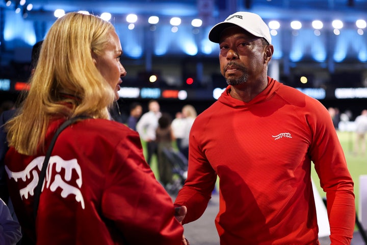Woods and Vanessa Trump, seen here at a golf match last month in Florida.