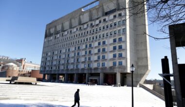 A exterior of the UMass Campus Center Hotel.