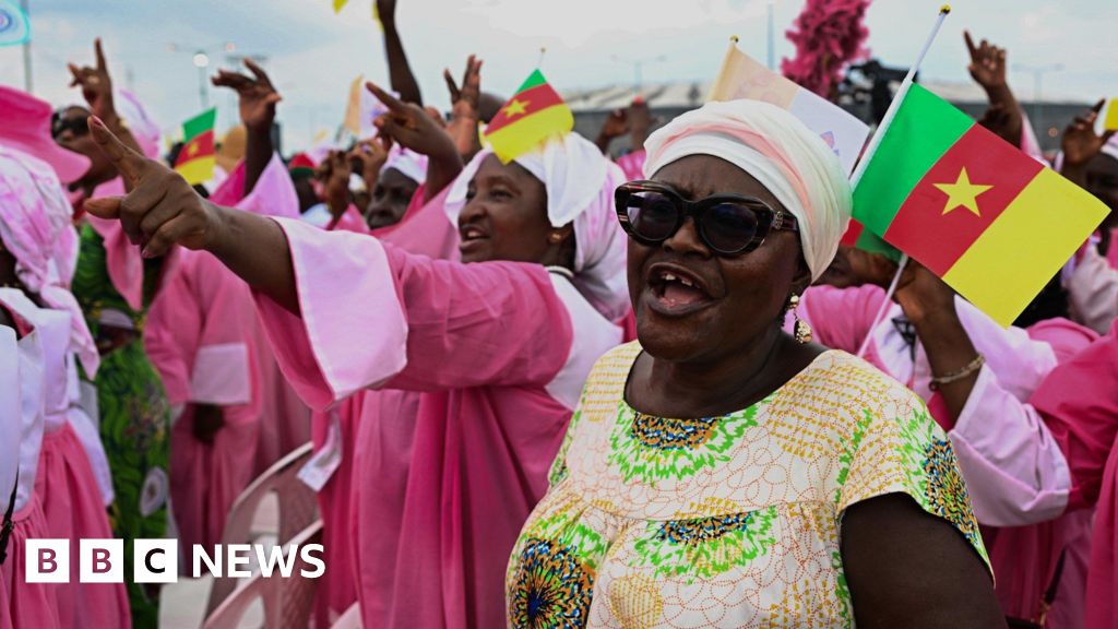 Thousands celebrate open-air Mass with Pope Leo in Cameroon - in pictures - BBC