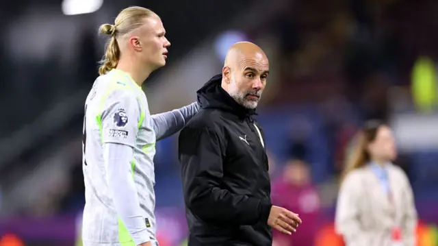Erling Haaland and Pep Guardiola