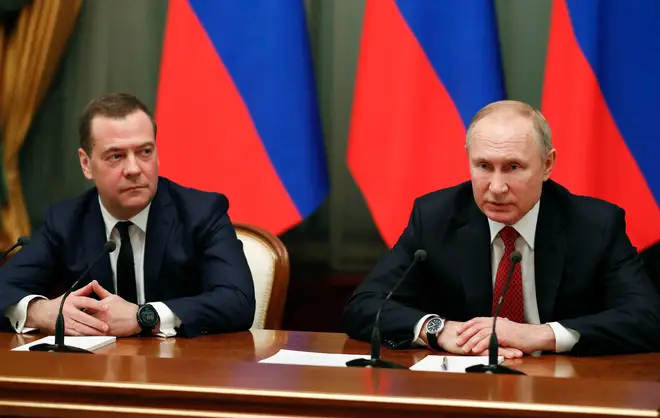 Dmitry Medvedev with Putin