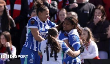 Arsenal 0-2 Brighton & Hove Albion: Seagulls upset 14-time winners to reach Women's FA Cup semis