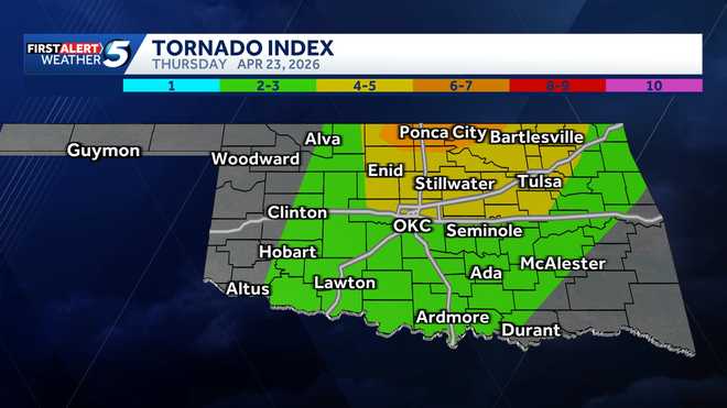 Oklahoma Tornado Risk April 23, 2026