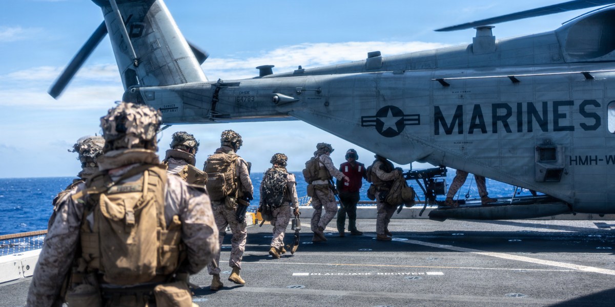 The US is ready to seize Iran-linked ships with boarding parties, as Marines practice maritime raids