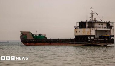 Ships are anchored near the shoreline on April 22, 2026 in Bandar Abbas, Iran. Bandar Abbas is a port city and the capital of Hormozgan Province, along the Persian Gulf and Strait of Hormuz.