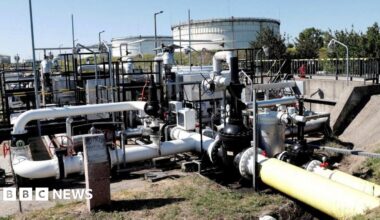 The Druzhba oil pipeline between Hungary and Russia is seen at the Hungarian MOL Group's Danube Refinery in Szazhalombatta, Hungary, May 18, 2022