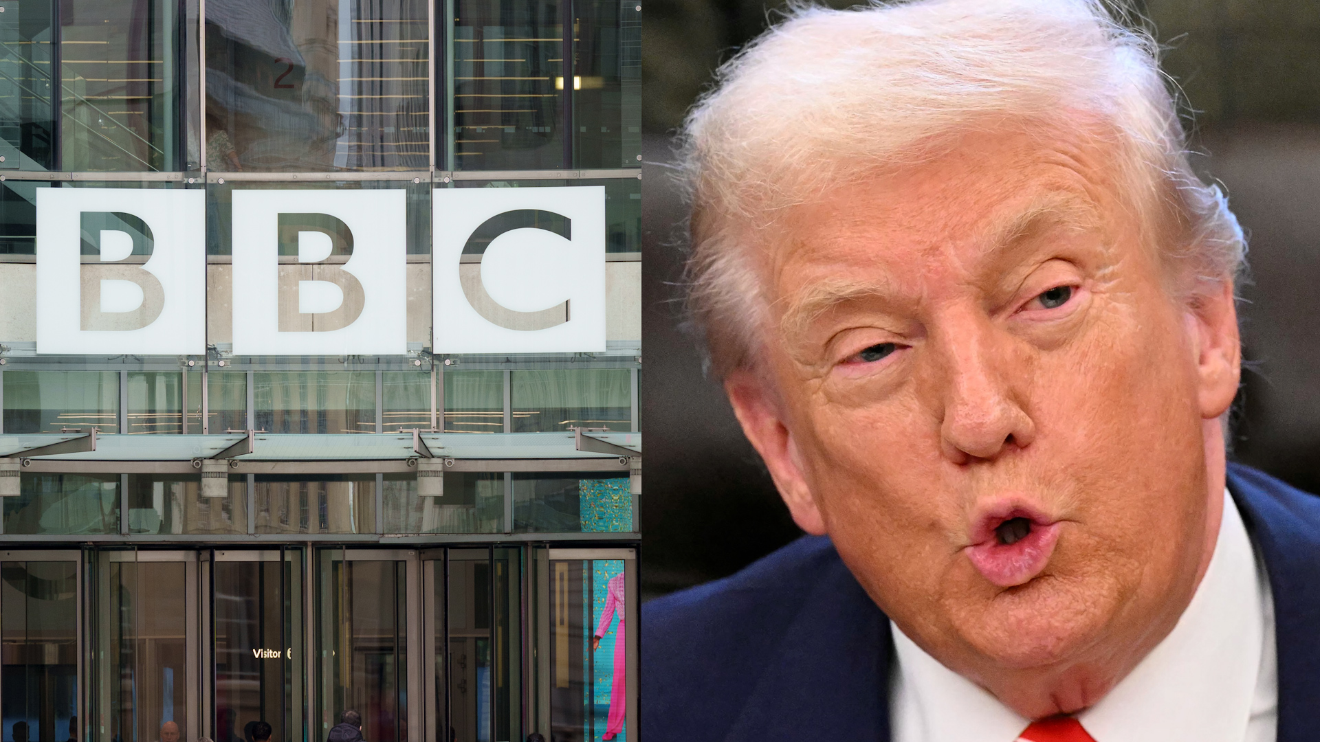Click to play video: 'BBC goes ‘beyond’ fake news, reports ‘corrupt fraudulent news,’ Trump says amid defamation lawsuit'